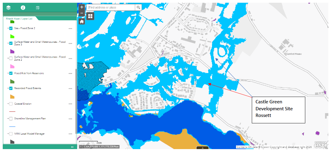 Rossett Flood Map