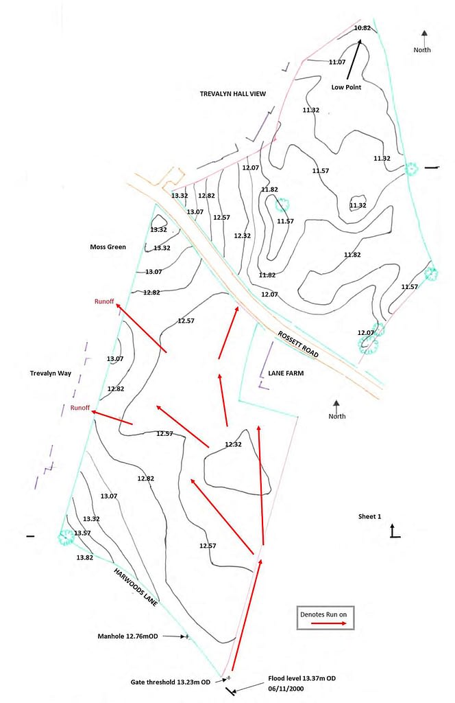 Topographical map of the North and South Bellis fields